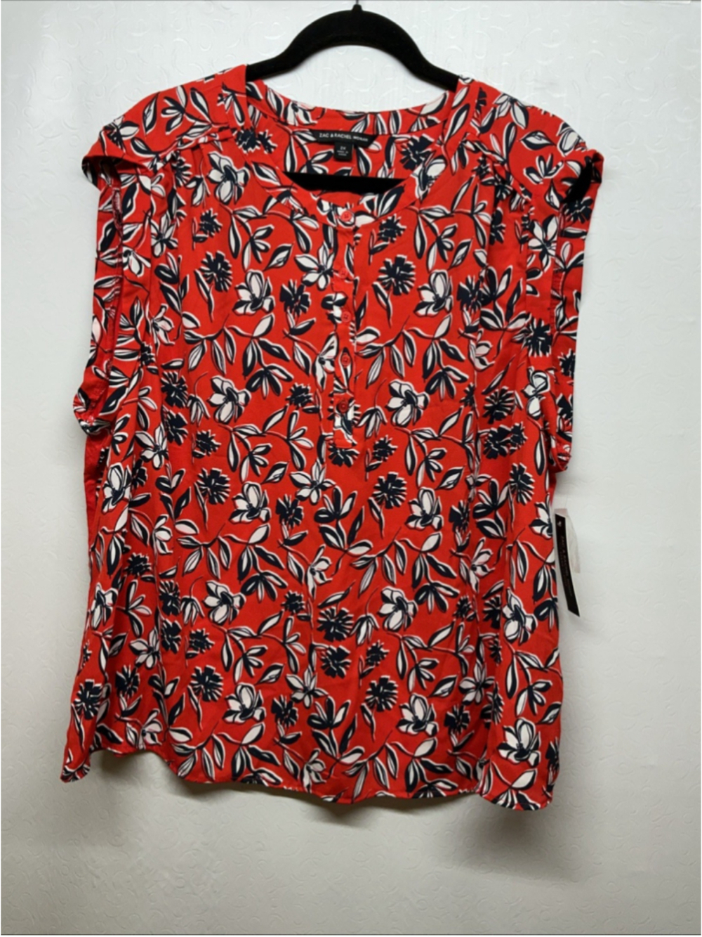 Zac Rachel Plus Size Floral Red Top